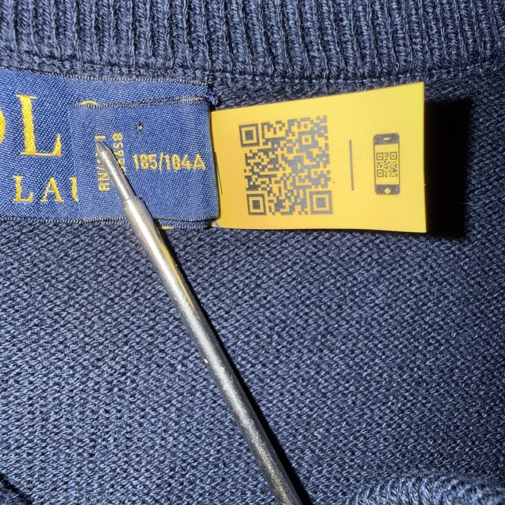 Polo Ralph Lauren Blue Hybrid Knit Nylon Full Zip Sweater Bomber Jacket XL - Picture 7 of 12